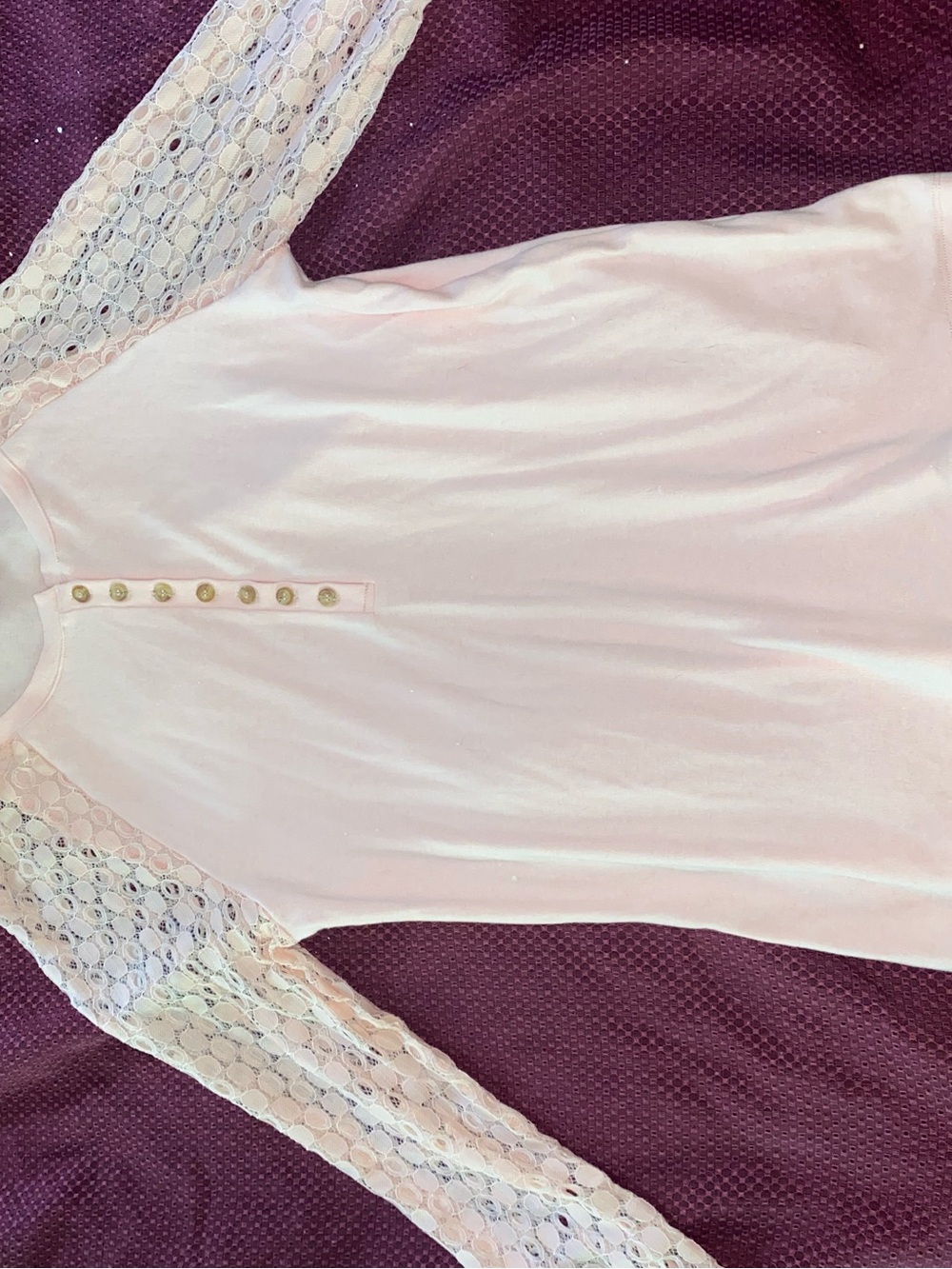 Blush Pink Knit Top with Textured Hem Accent